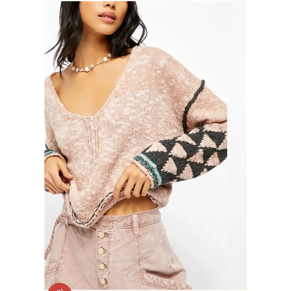 Free People Jackson Dolman Sleeve Pullover Woman Size S Rosewater